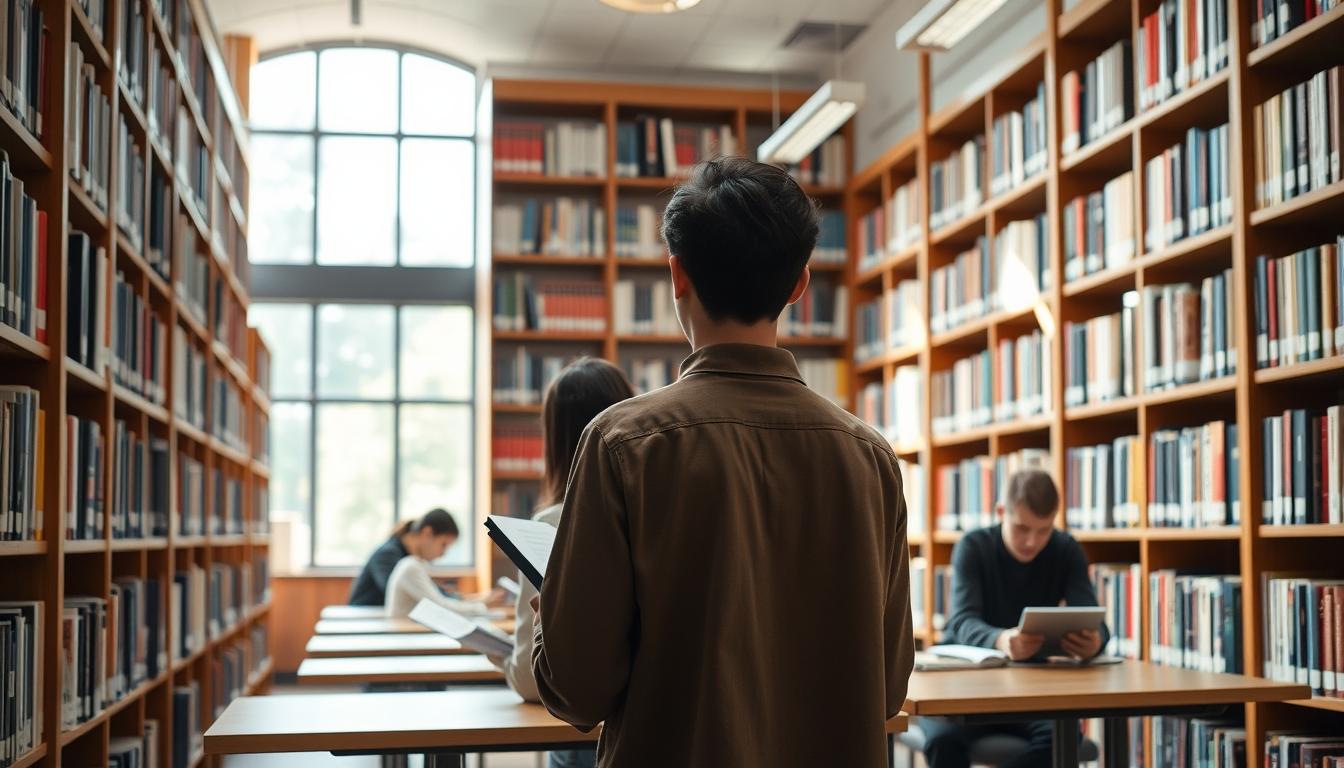 Student using learning strategies while studying